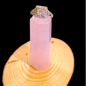 White diamond engagement ring 14k size 7